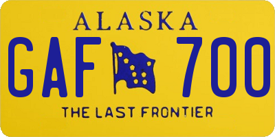 AK license plate GAF700