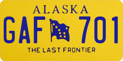 AK license plate GAF701