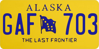 AK license plate GAF703