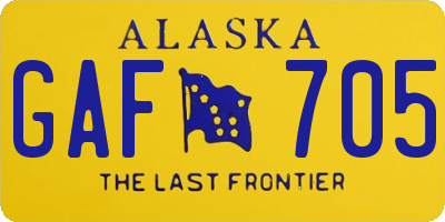 AK license plate GAF705