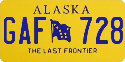 AK license plate GAF728