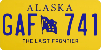 AK license plate GAF741