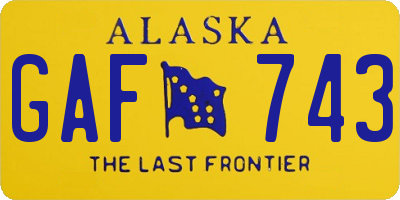 AK license plate GAF743
