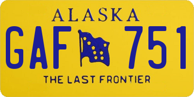 AK license plate GAF751