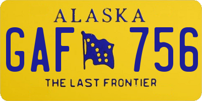 AK license plate GAF756