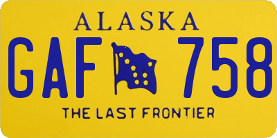 AK license plate GAF758