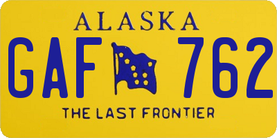 AK license plate GAF762