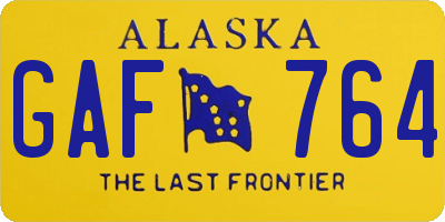 AK license plate GAF764