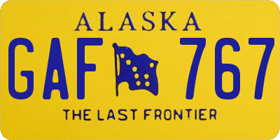 AK license plate GAF767
