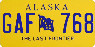 AK license plate GAF768
