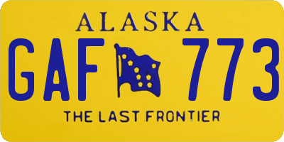 AK license plate GAF773