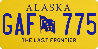 AK license plate GAF775