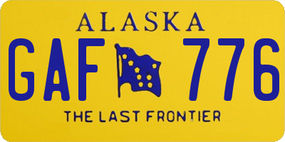 AK license plate GAF776