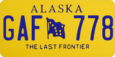 AK license plate GAF778