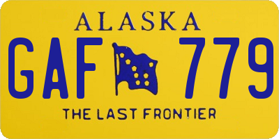AK license plate GAF779