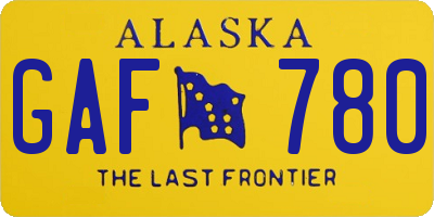 AK license plate GAF780