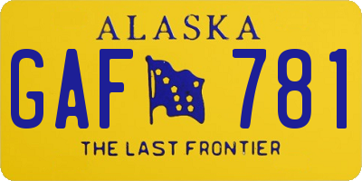 AK license plate GAF781