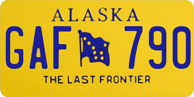 AK license plate GAF790