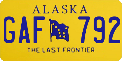 AK license plate GAF792