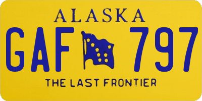 AK license plate GAF797