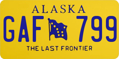 AK license plate GAF799