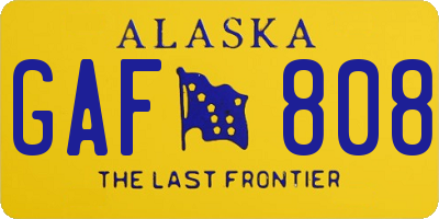 AK license plate GAF808