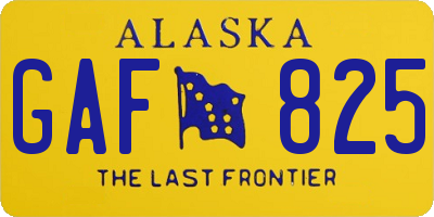 AK license plate GAF825