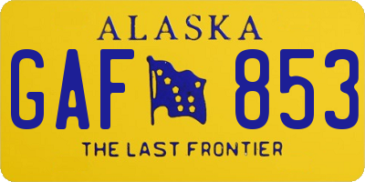 AK license plate GAF853