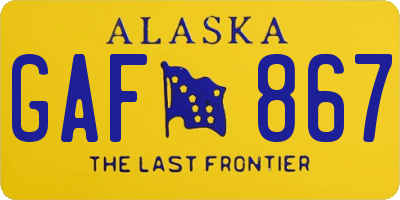 AK license plate GAF867