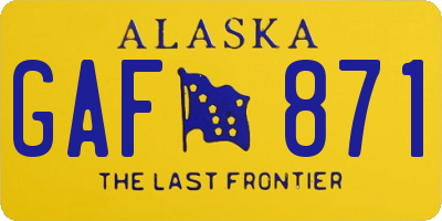 AK license plate GAF871