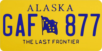 AK license plate GAF877