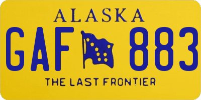 AK license plate GAF883