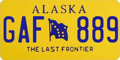 AK license plate GAF889