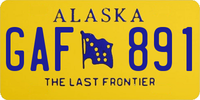 AK license plate GAF891