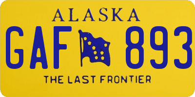 AK license plate GAF893