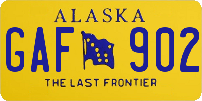 AK license plate GAF902
