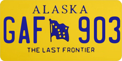 AK license plate GAF903
