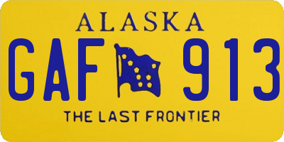 AK license plate GAF913