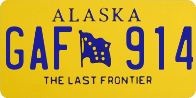 AK license plate GAF914