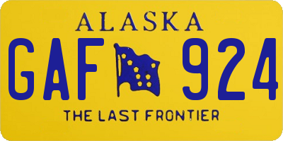 AK license plate GAF924