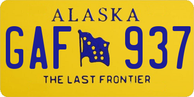 AK license plate GAF937