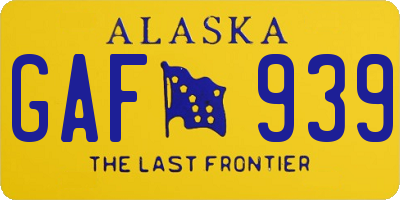 AK license plate GAF939