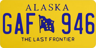 AK license plate GAF946