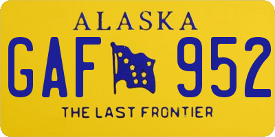AK license plate GAF952