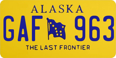 AK license plate GAF963