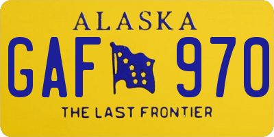 AK license plate GAF970
