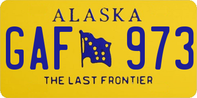 AK license plate GAF973