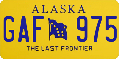 AK license plate GAF975