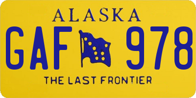 AK license plate GAF978