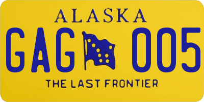 AK license plate GAG005